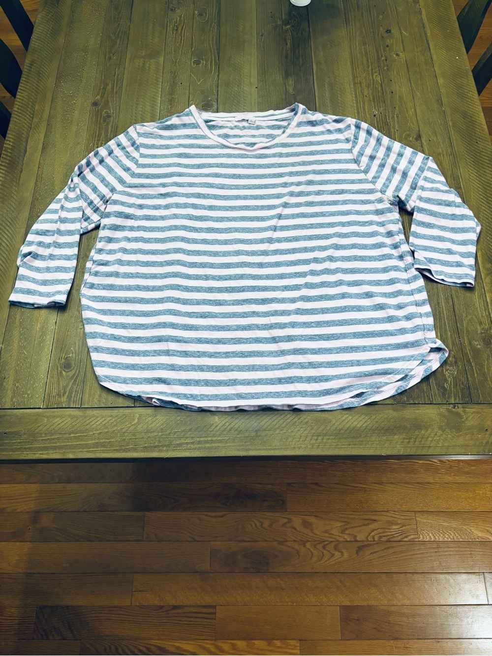 Fresh Produce 3/4 Sleeve Striped Tee in Pink & Blue